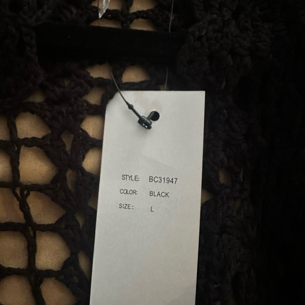 BCBGMaxAzria Black Crochet Cardigan - Picture 9 of 10